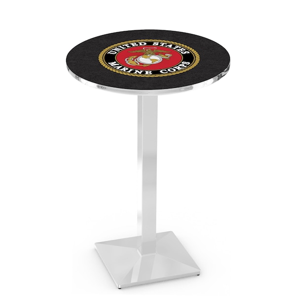 42" Chrome U.S. Marines Pub Table